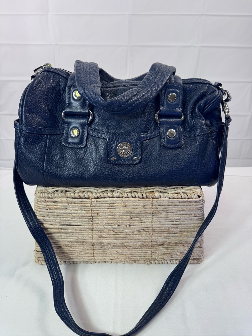 Marc by Marc Jacobs Blue Leather Satchel Shoulder Crossbody Bag